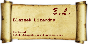 Blazsek Lizandra névjegykártya